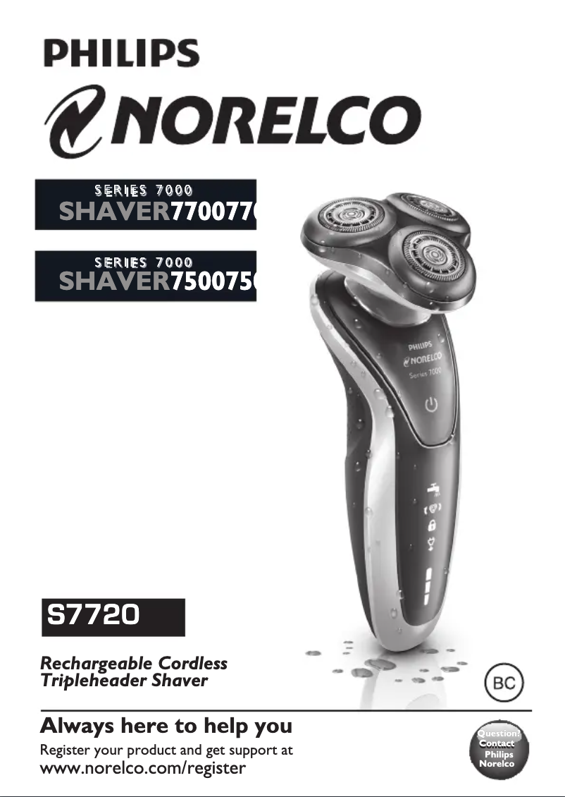 Page 1 de la notice Manuel utilisateur Philips Norelco Shaver S7720