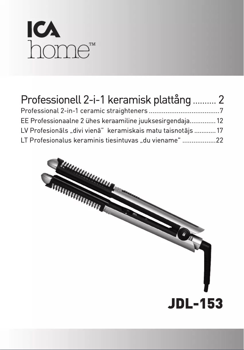 Image de la première page du manuel de l'appareil JDL-153