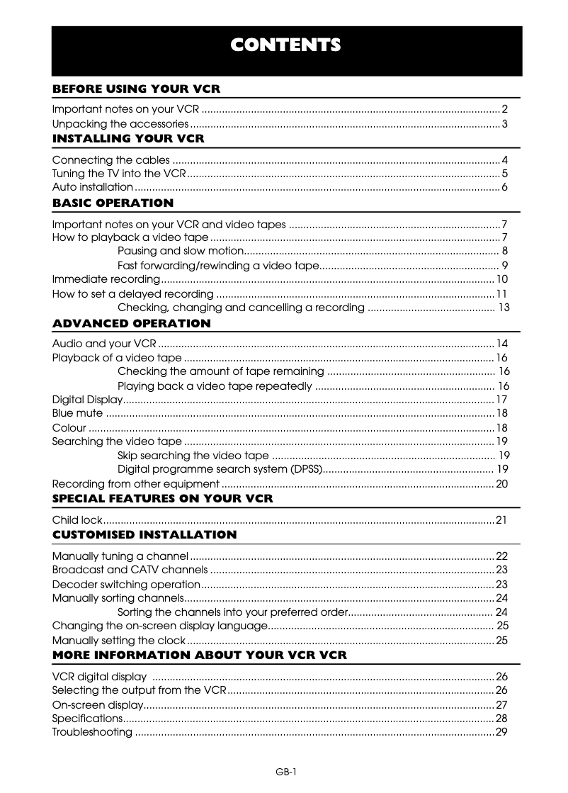 Image de la première page du manuel de l'appareil VC-MH745