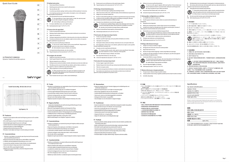 Image de la première page du manuel de l'appareil Ultravoice XM8500