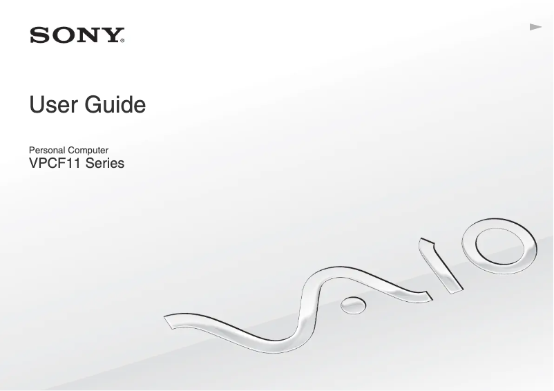 Page n°1 - Manuel utilisateur Sony Vaio VPCF11CGX