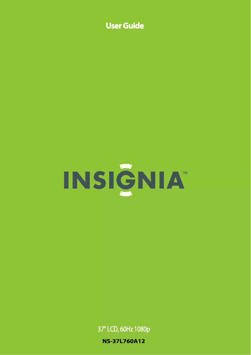 Page 1 de la notice Manuel utilisateur Insignia NS-37L760A12