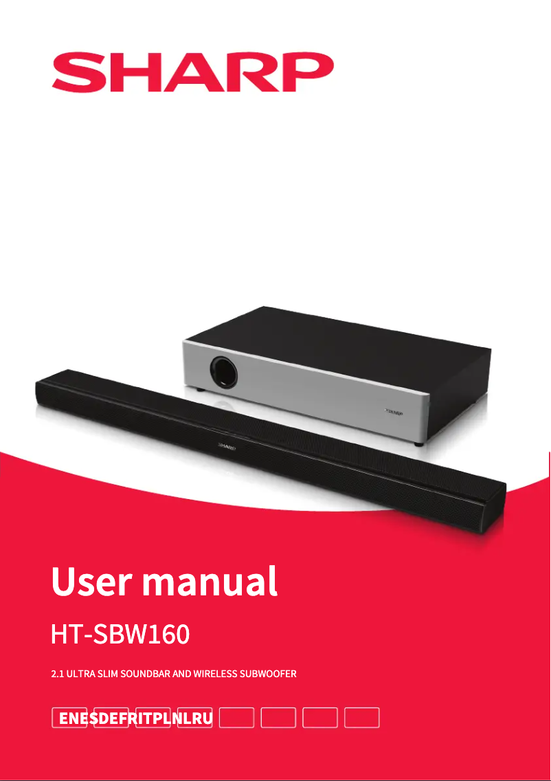 Image de la première page du manuel de l'appareil HT-SBW160