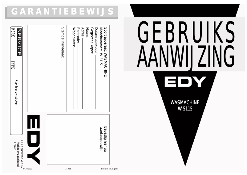 Page 1 de la notice Manuel utilisateur Edy W 5115