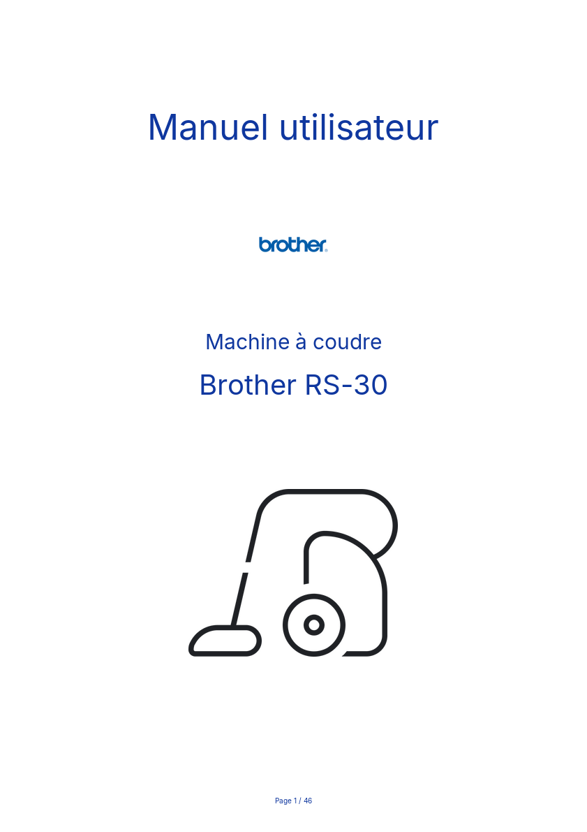 Page n°1 - Manuel utilisateur Brother RS-30