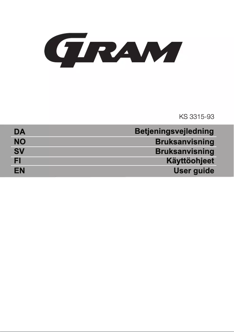 Page 1 de la notice Manuel utilisateur Gram KS 3315-93
