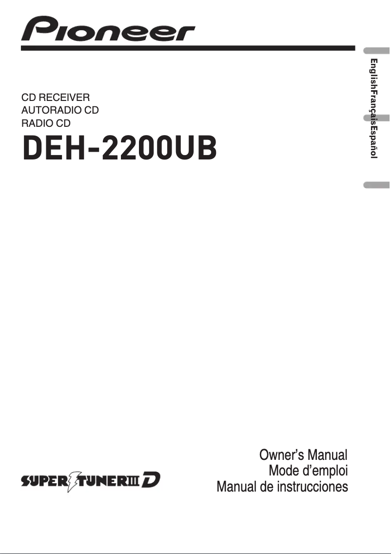 Image de la première page du manuel de l'appareil DEH-2200UB