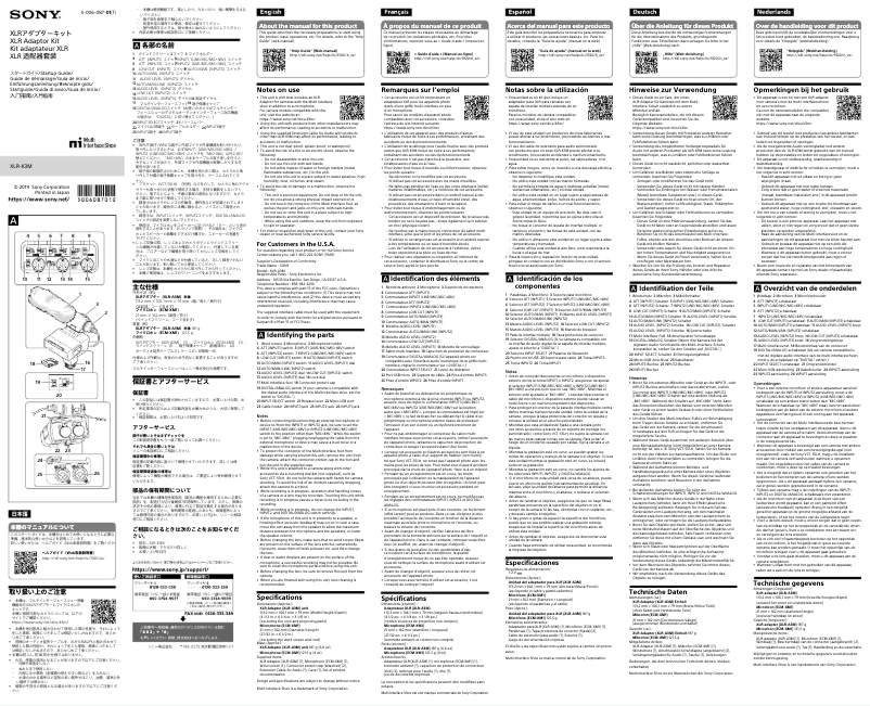 Page 1 de la notice Guide de démarrage rapide Sony XLR-K3M