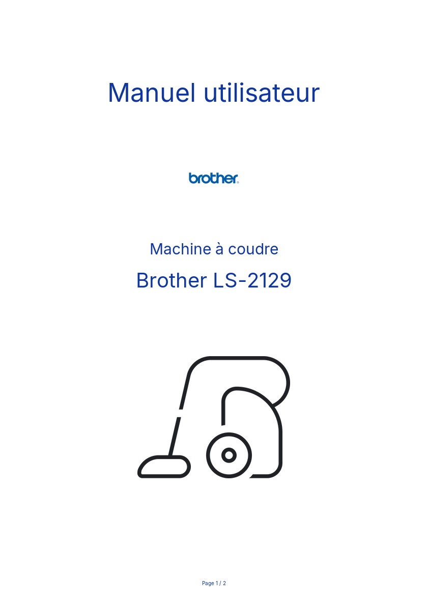 Page n°1 - Manuel utilisateur Brother LS-2129