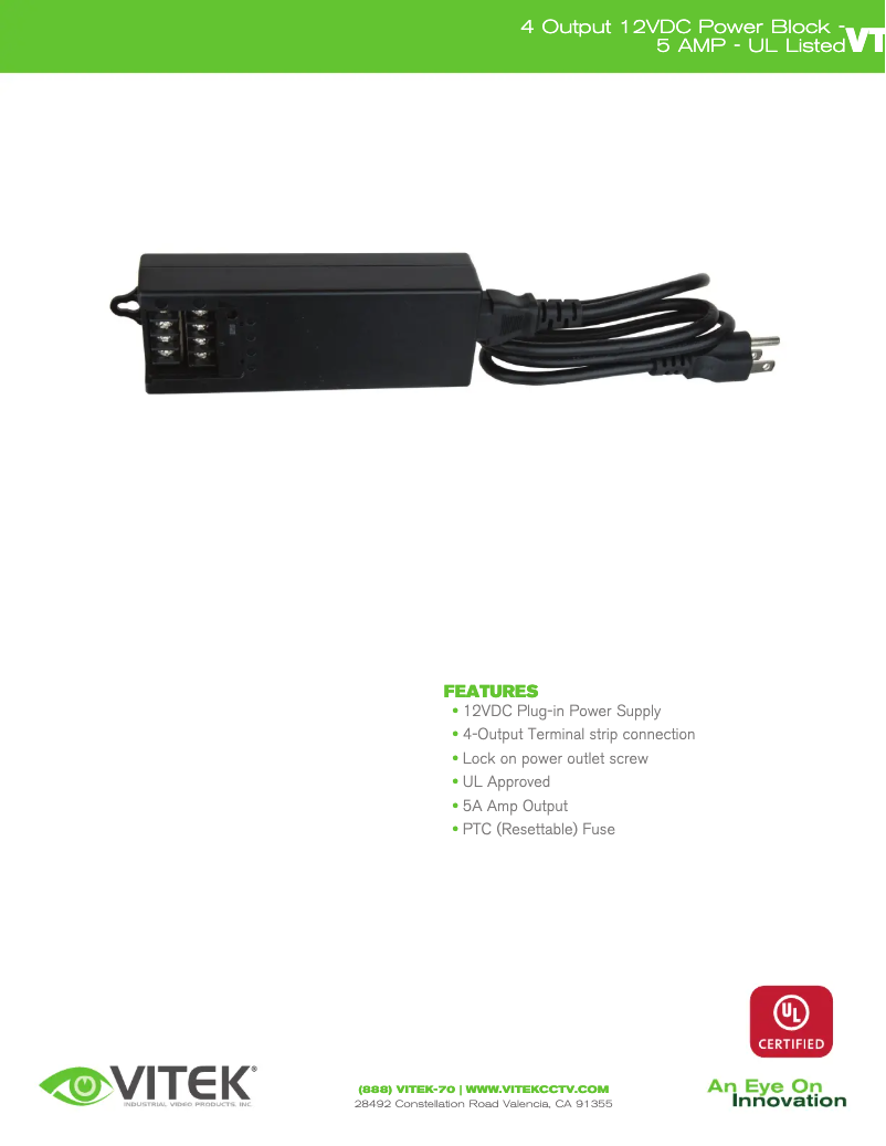 Image de la première page du manuel de l'appareil VT-1205A-D4K