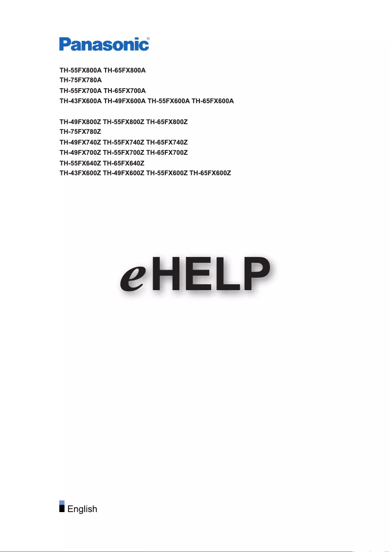 Page 1 de la notice Manuel utilisateur Panasonic TH-49FX700Z