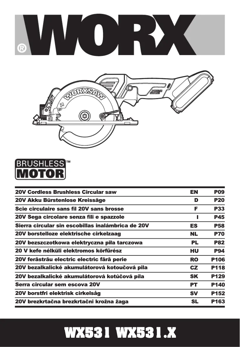 Page n°1 - Manuel utilisateur Worx WX531.9