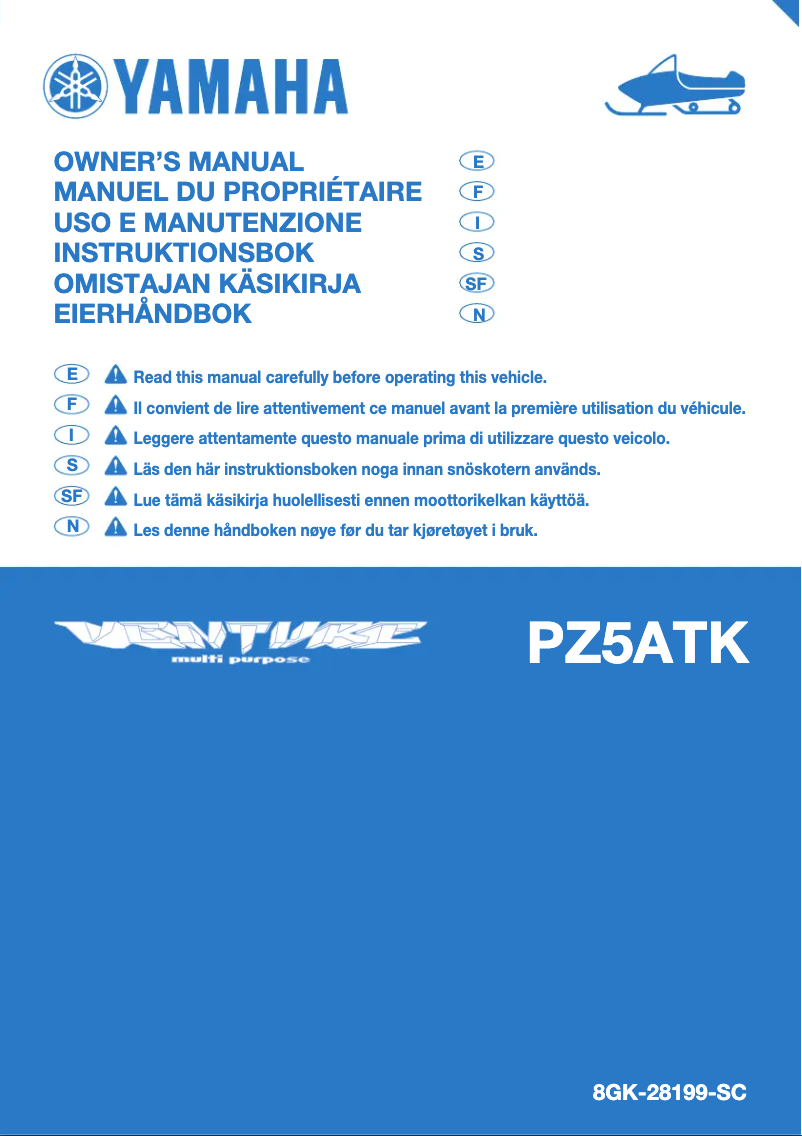 Image de la première page du manuel de l'appareil Venture MP (2019)