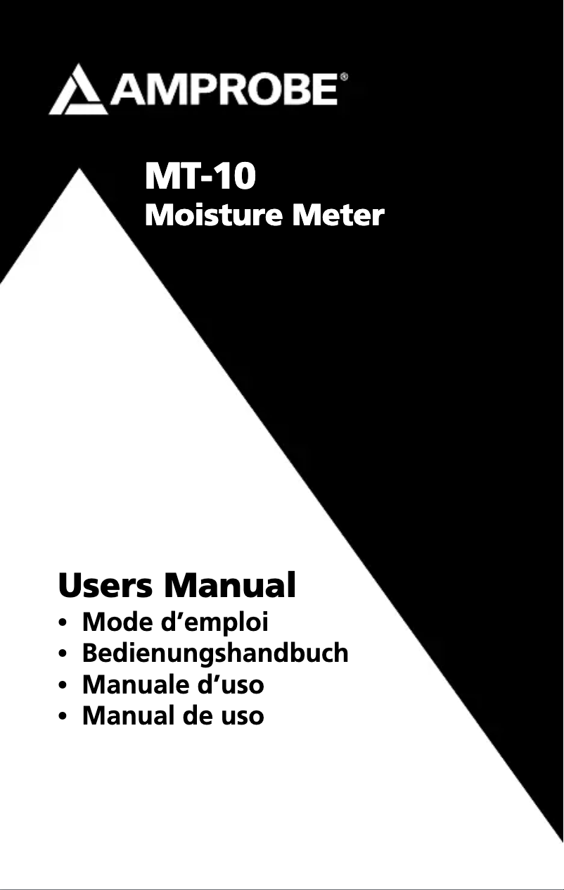 Page 1 de la notice Manuel utilisateur Amprobe MT-10