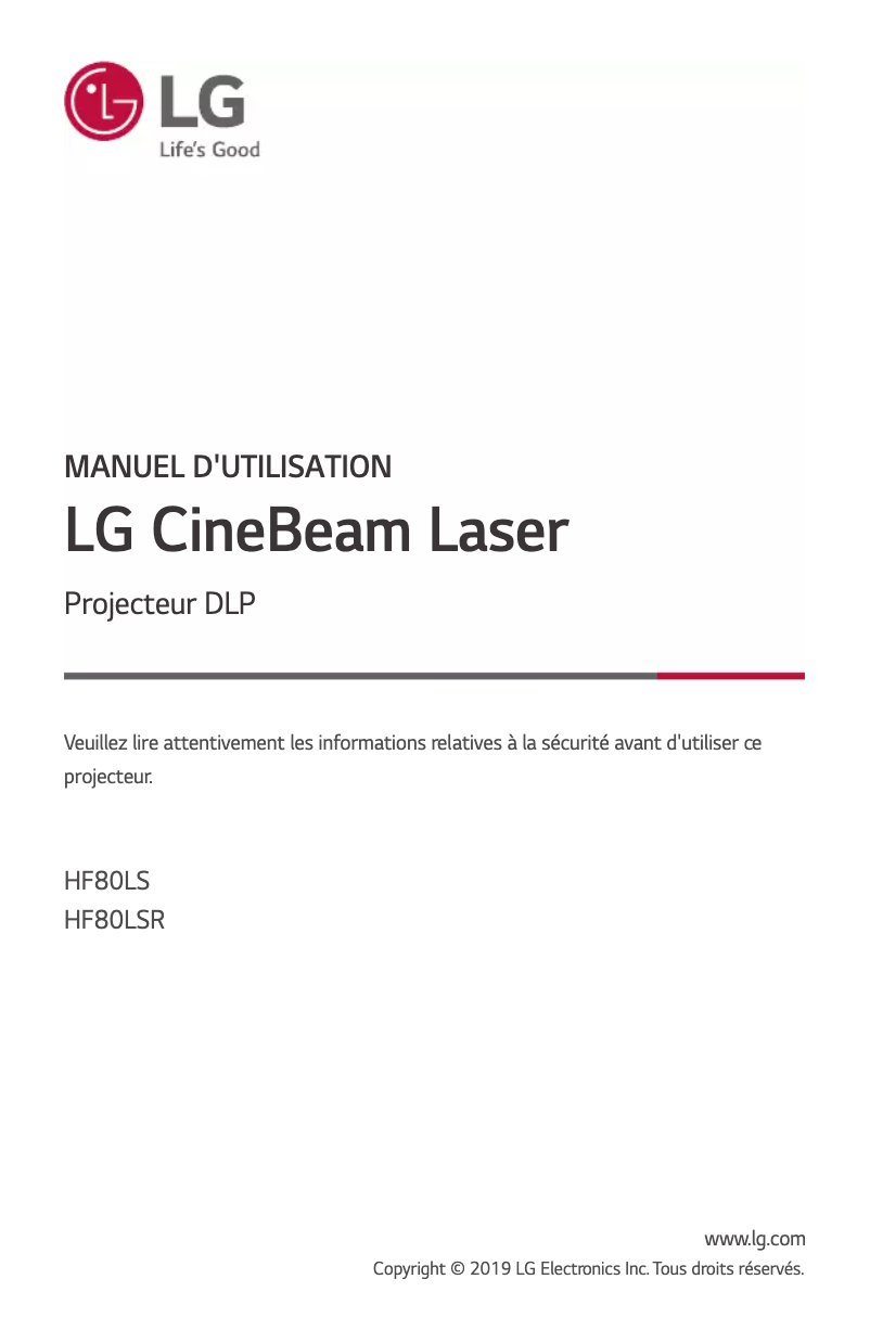 Página 1 del manual Manual de usuario LG CineBeam Laser HF80LSR