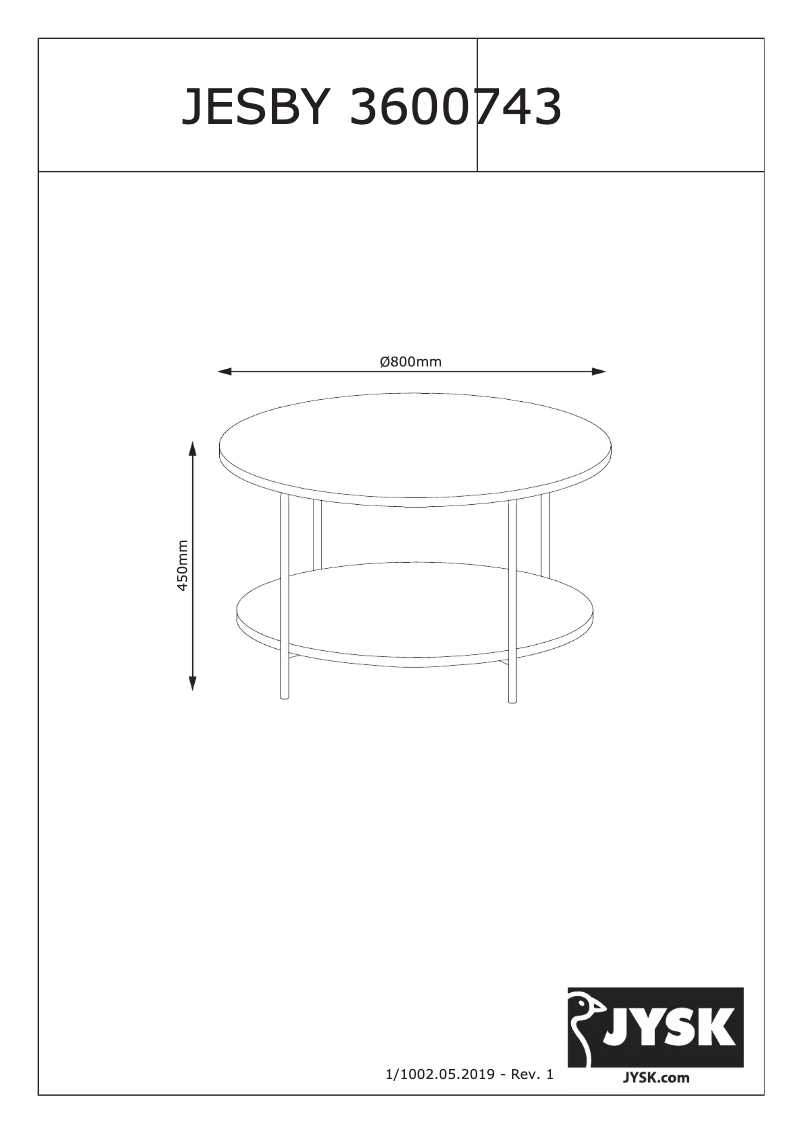 Page 1 de la notice Manuel utilisateur JYSK Jesby
