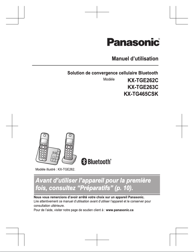 Página 1 del manual Manual de usuario Panasonic KX-TGE260