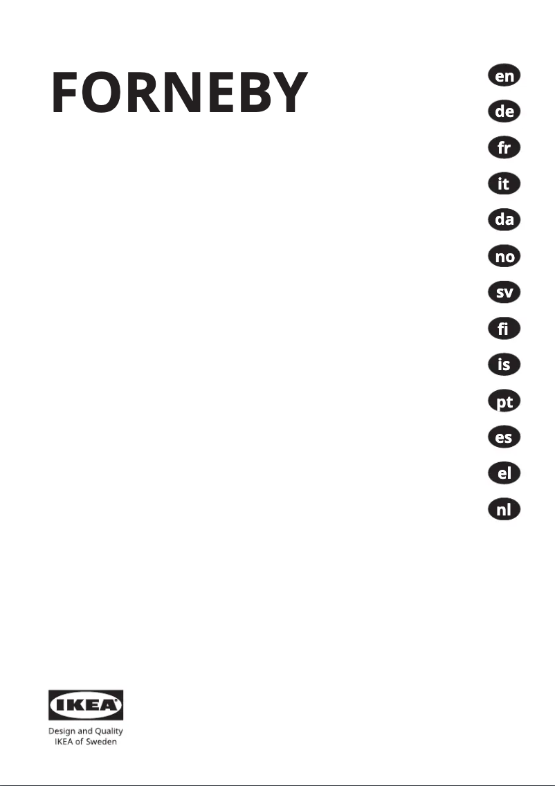 Page 1 de la notice Manuel utilisateur Ikea FORNEBY 805.577.83