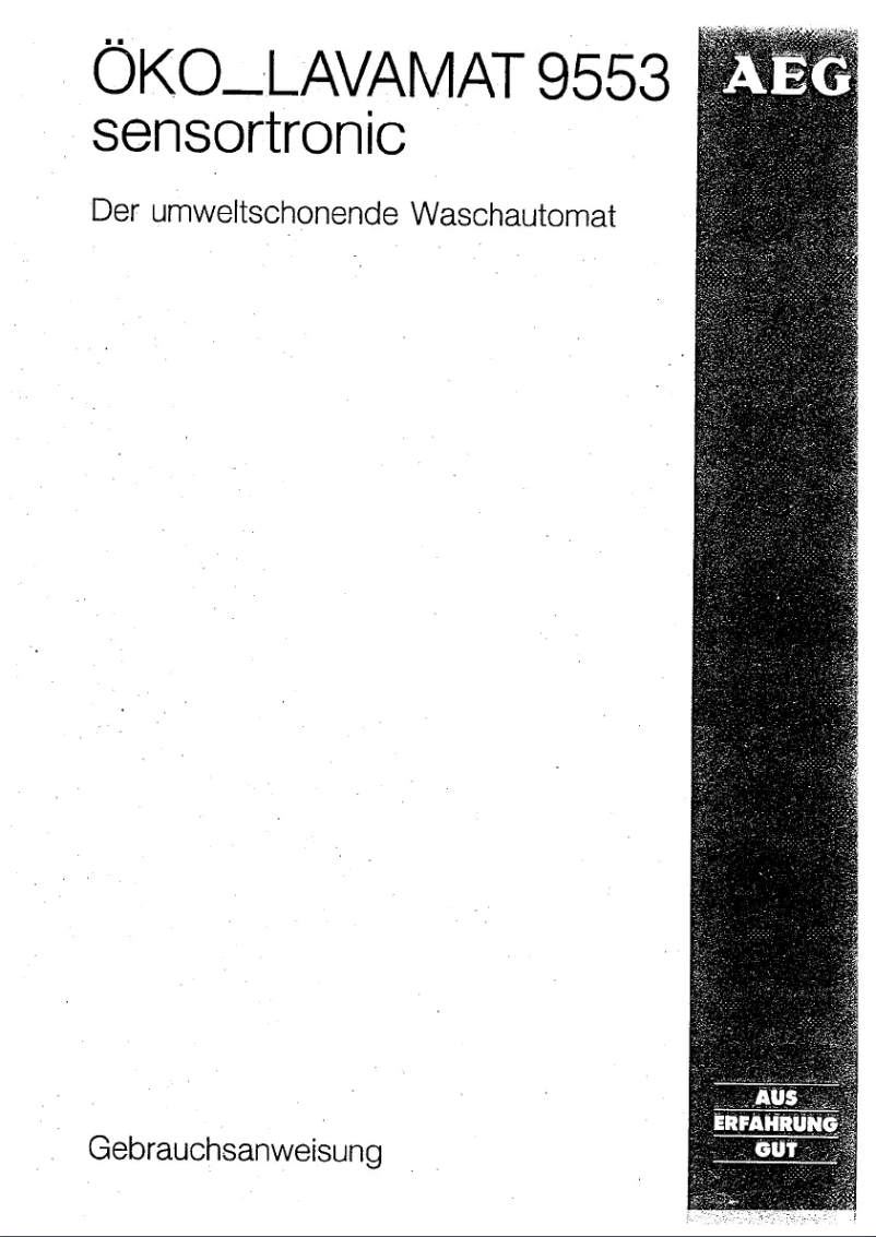 Page 1 de la notice Manuel utilisateur AEG Lavamat 9553