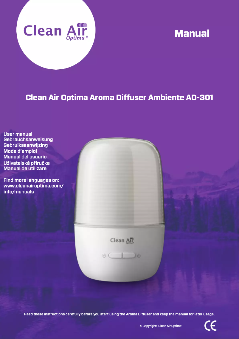 Page n°1 - Manuel utilisateur Clean Air Optima AD-301