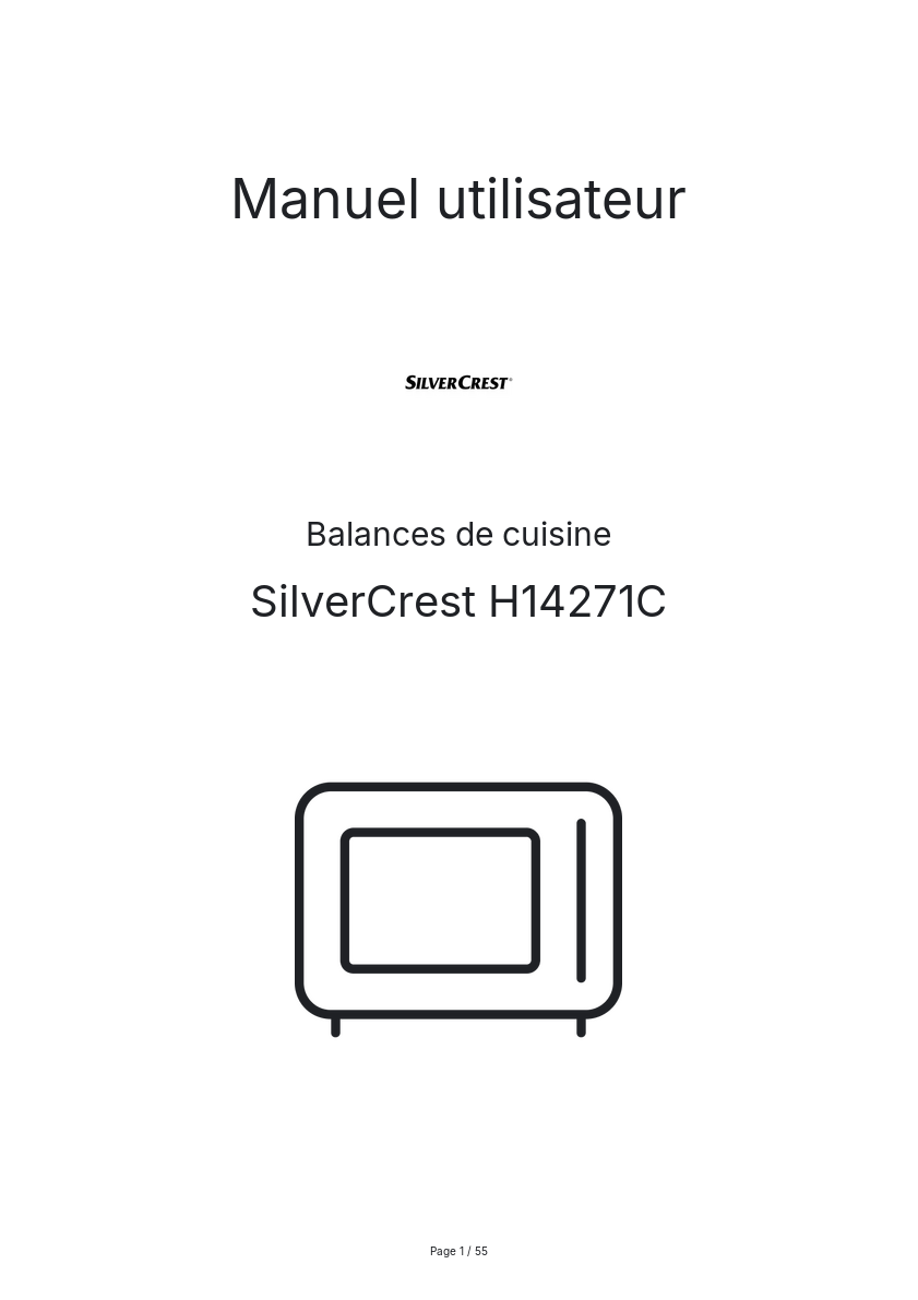Page n°1 - Manuel utilisateur SilverCrest H14271C