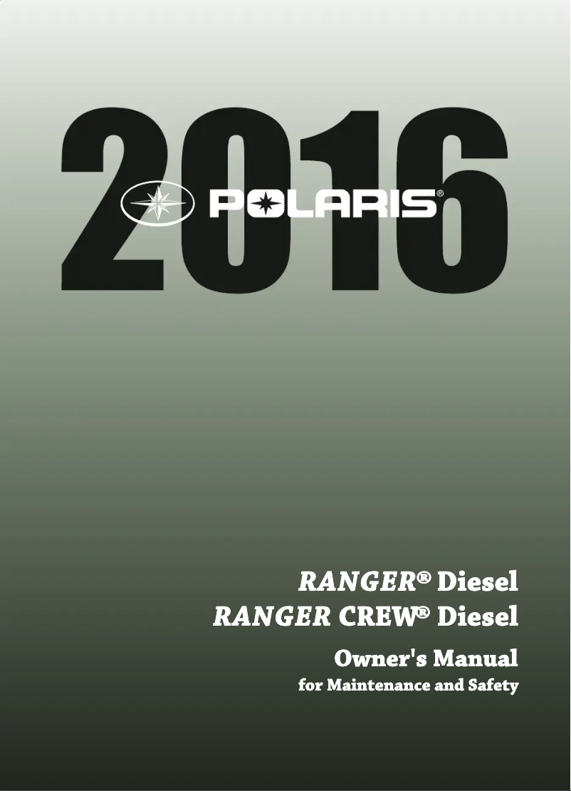 Image de la première page du manuel de l'appareil Ranger Diesel (2016)