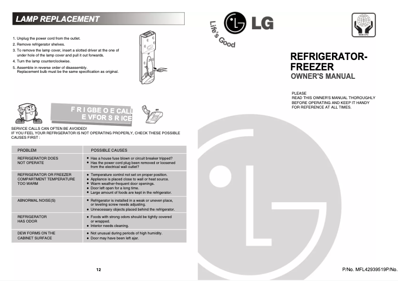 Page 1 de la notice Manuel utilisateur LG GN-U292SLCK
