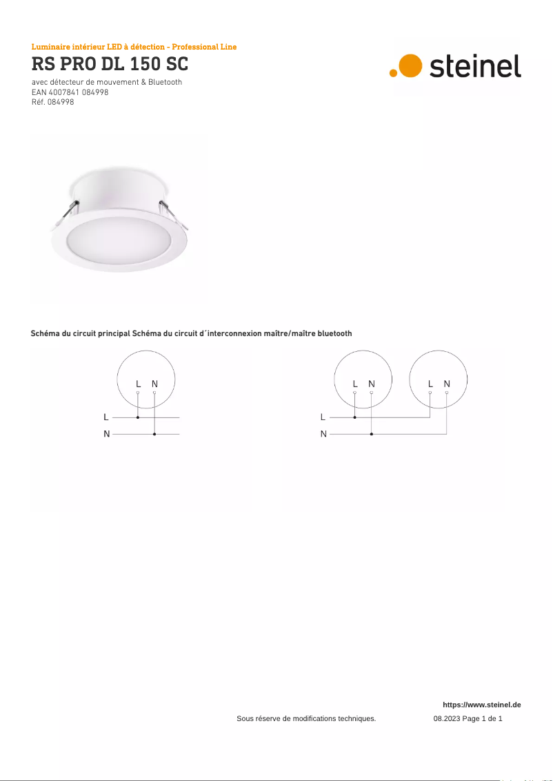 Image de la première page du manuel de l'appareil RS PRO DL 150 SC