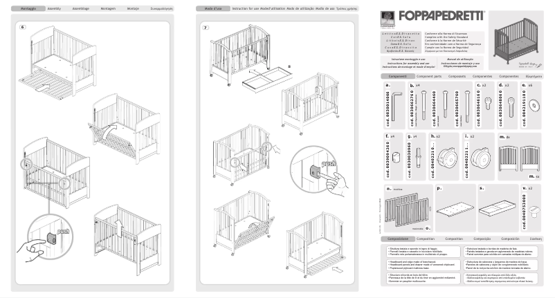 Page 1 of the manual User Manual Foppapedretti Lettino Luccichino