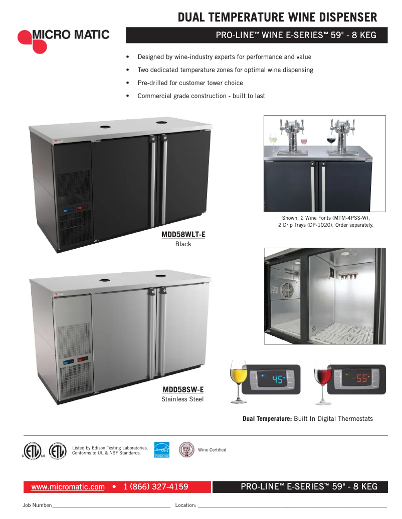 Page 1 de la notice Manuel utilisateur Micro Matic MDD58WLT-E
