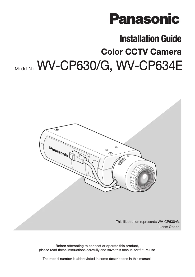 Página 1 del manual Manual de usuario Panasonic WV-CP630/G