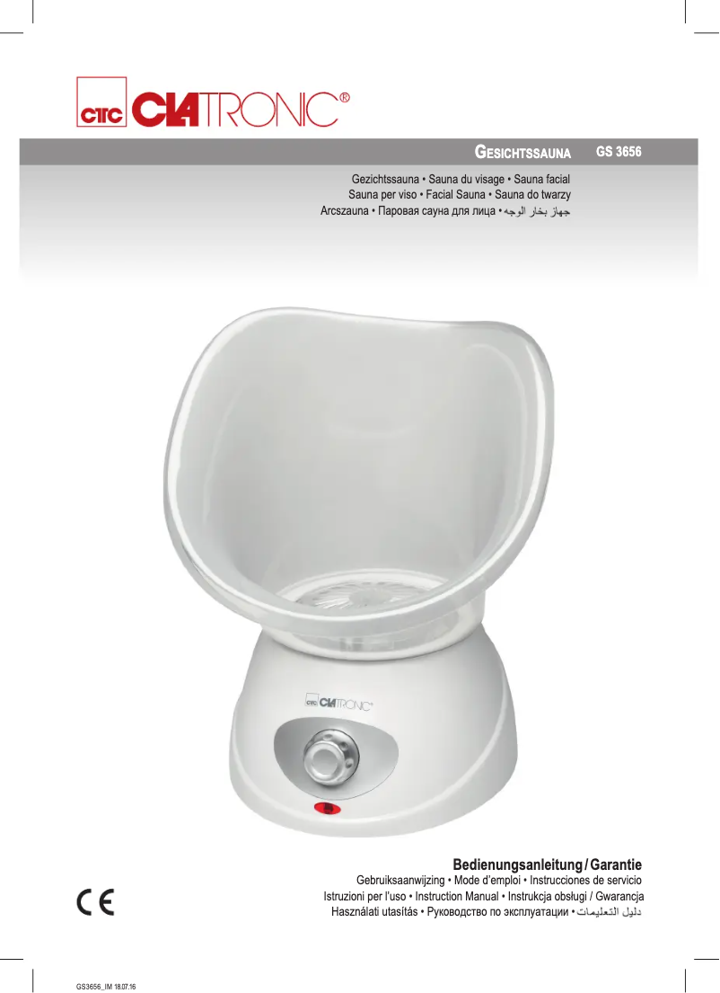 Page 1 de la notice Manuel utilisateur Clatronic GS 3656