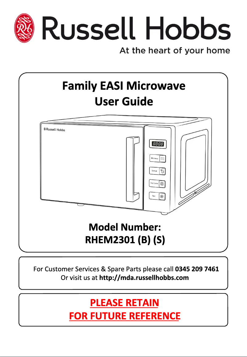 Page 1 de la notice Manuel utilisateur Russell Hobbs RHEM2301B