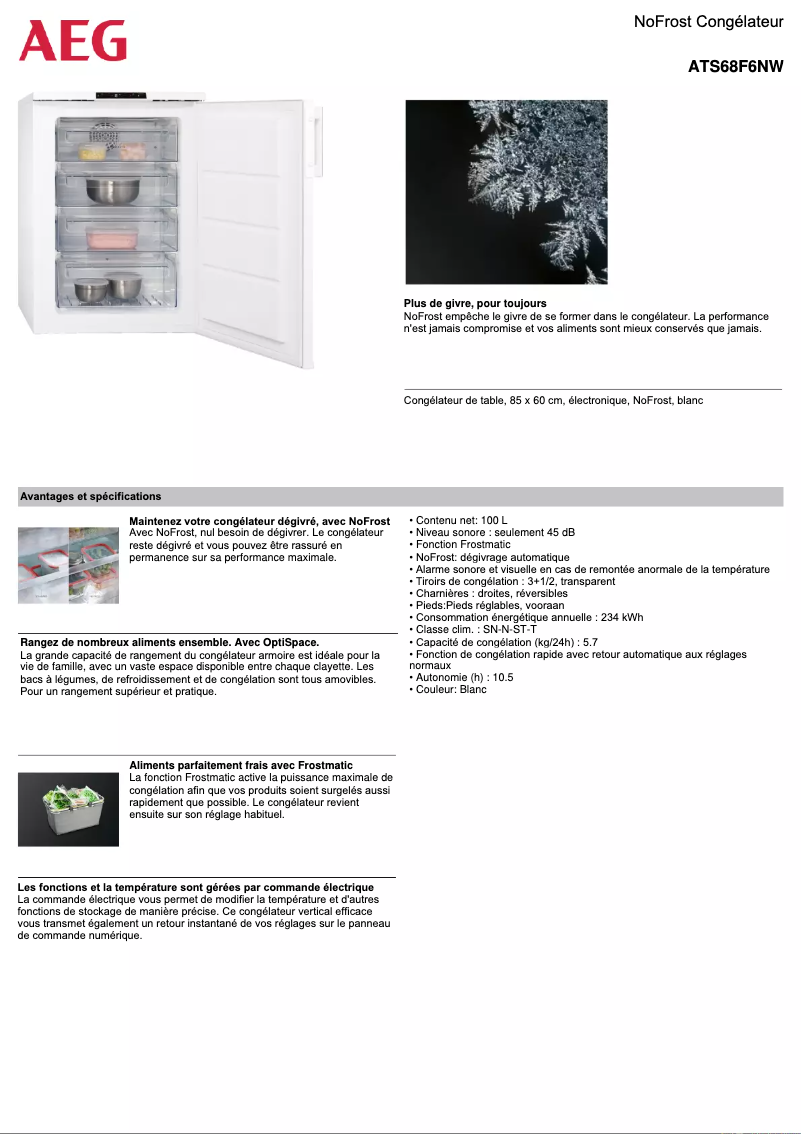 Image de la première page du manuel de l'appareil ATS68F6NW