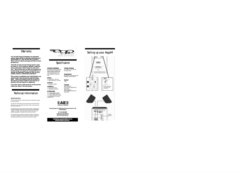 Image de la première page du manuel de l'appareil Aego M System