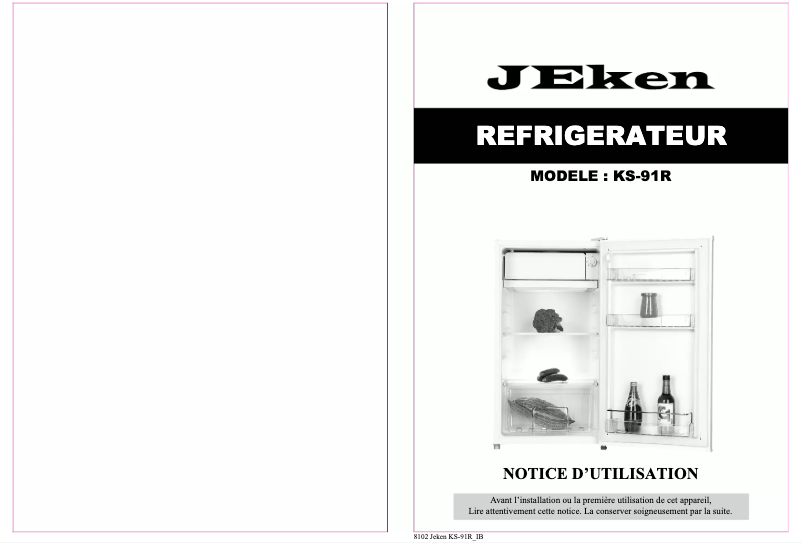 Page 1 de la notice Manuel utilisateur Jeken KS-91R