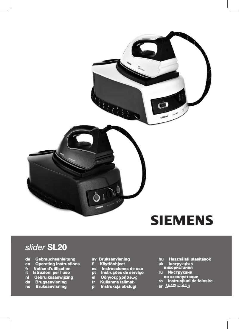 Page n°1 - Manuel utilisateur Siemens Slider SL 20