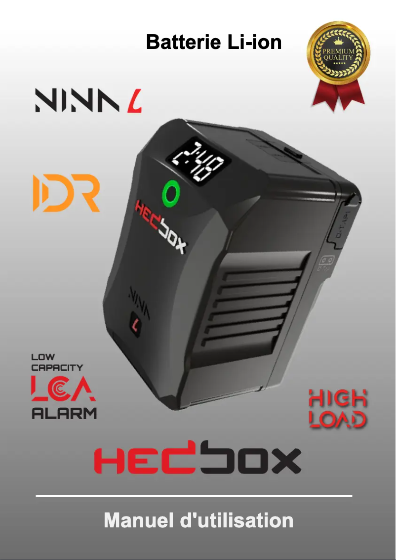 Page 1 de la notice Manuel utilisateur Hedbox NINA-L