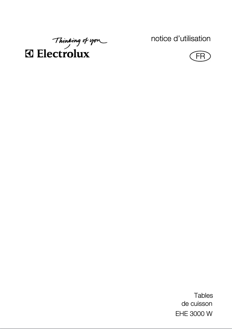 Page 1 de la notice Manuel utilisateur Electrolux EHE3000W