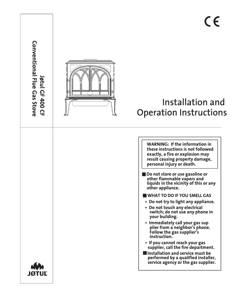 Page 1 de la notice Manuel utilisateur Jøtul GF 400