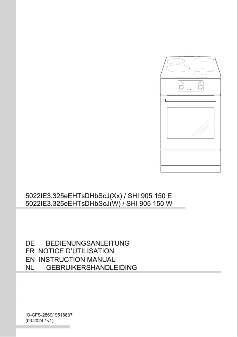 Image de la première page du manuel de l'appareil SHI 905 150 W