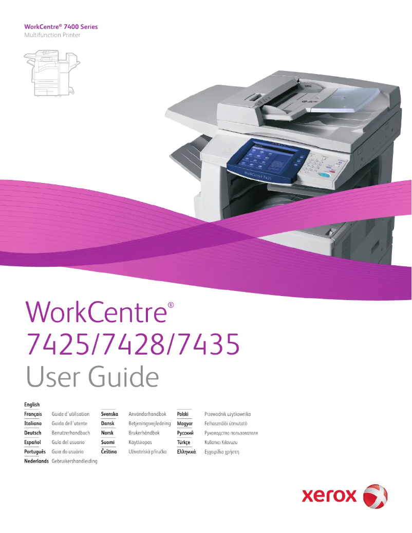 Page 1 de la notice Manuel utilisateur Xerox WorkCentre 7435V FLX