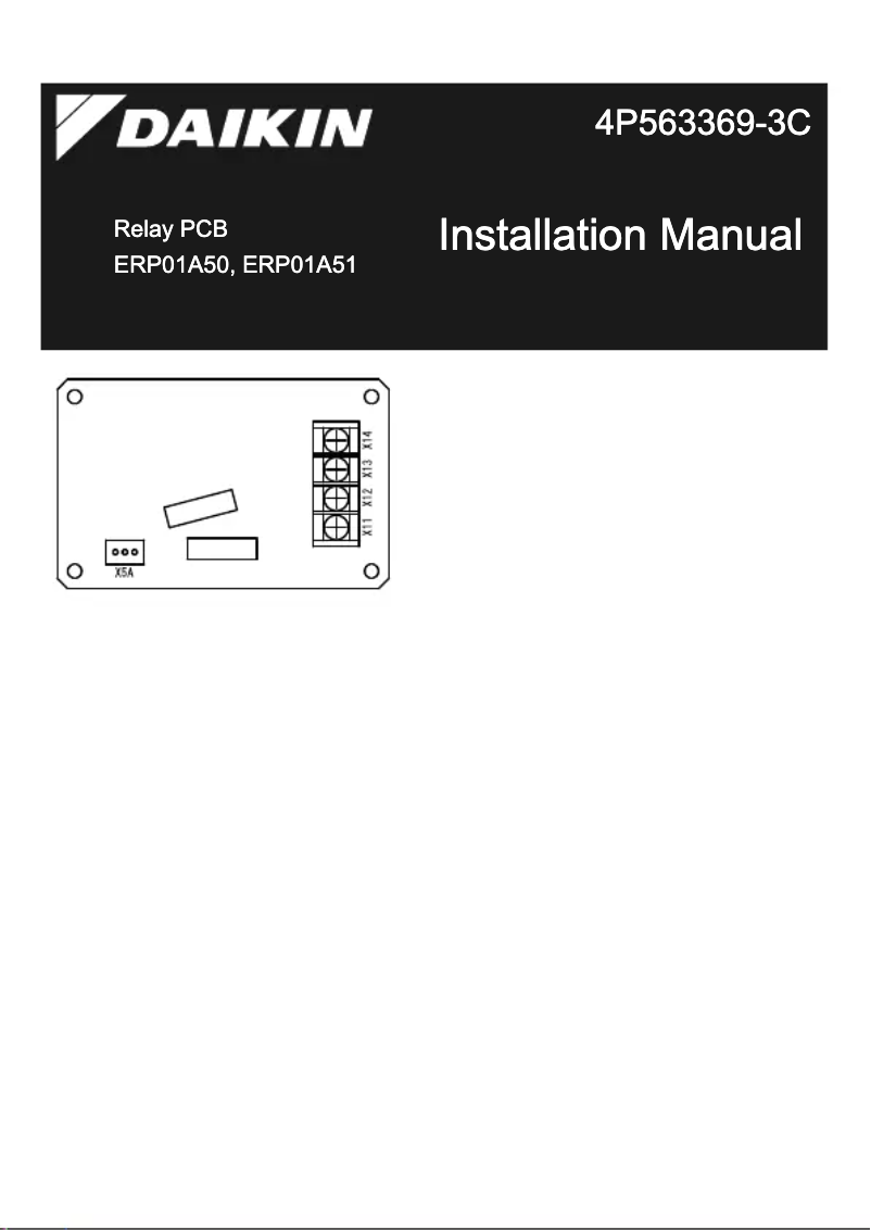 Page 1 de la notice Manuel utilisateur Daikin ERP01A50