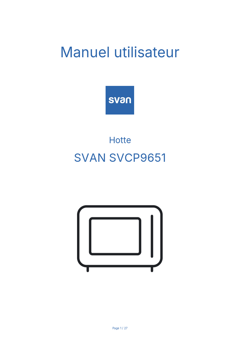 Image de la première page du manuel de l'appareil SVCP9651