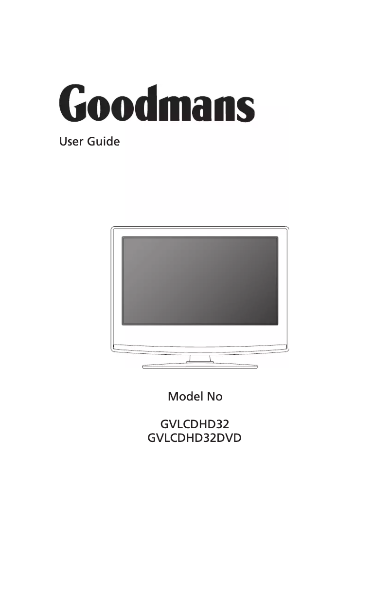 Page 1 de la notice Manuel utilisateur Goodmans GVLCDHD32