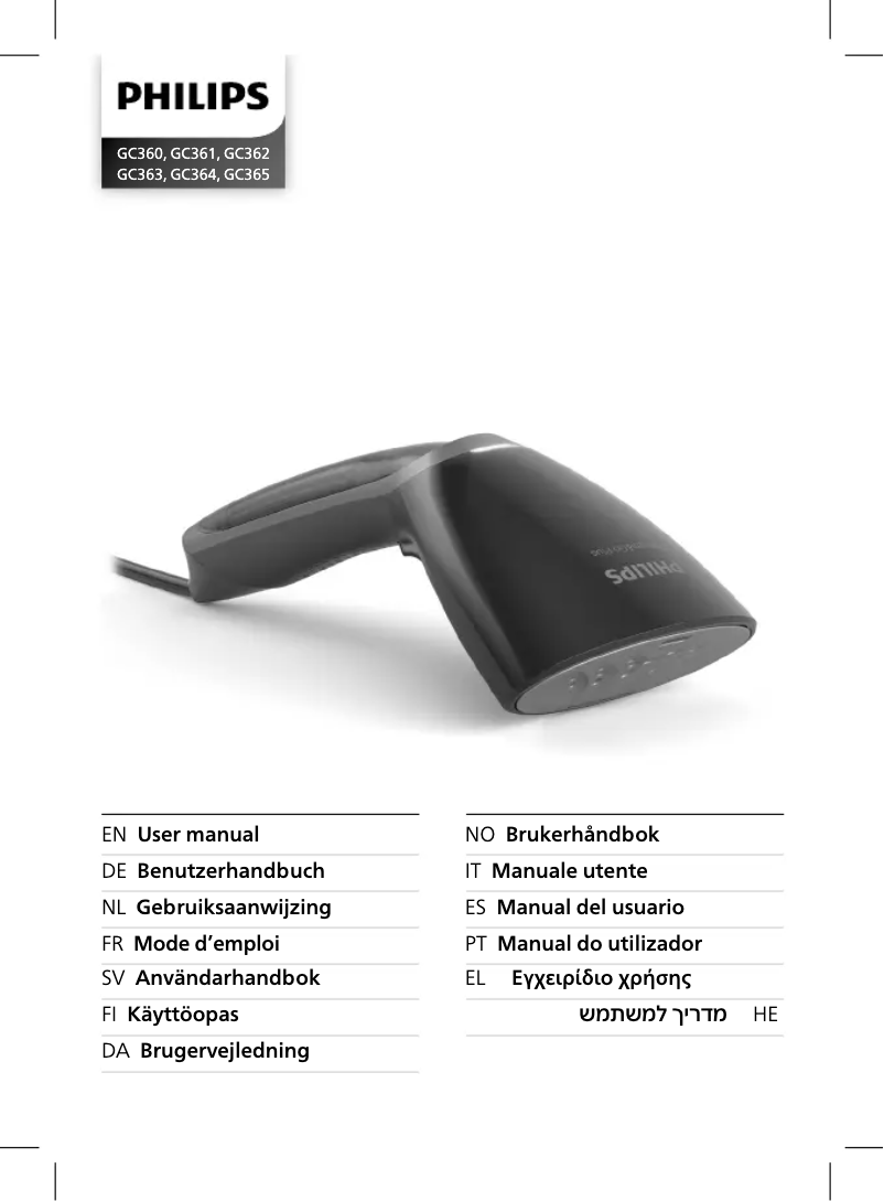 Page 1 de la notice Manuel utilisateur Philips Steam & Go Plus GC364