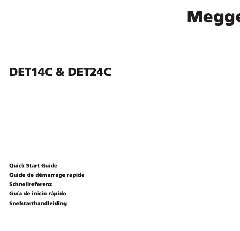 Page 1 de la notice Guide de démarrage rapide Megger DET24C