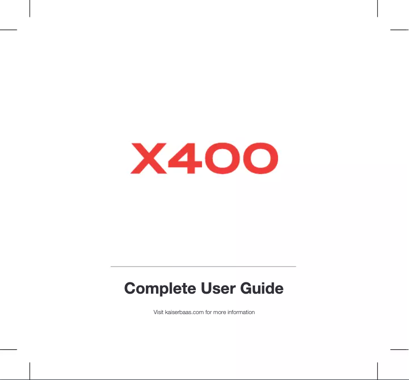 Image de la première page du manuel de l'appareil X400