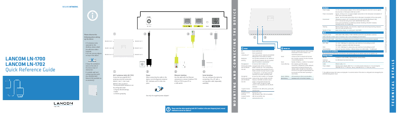 Page n°1 - Manuel utilisateur Lancom LN-1702