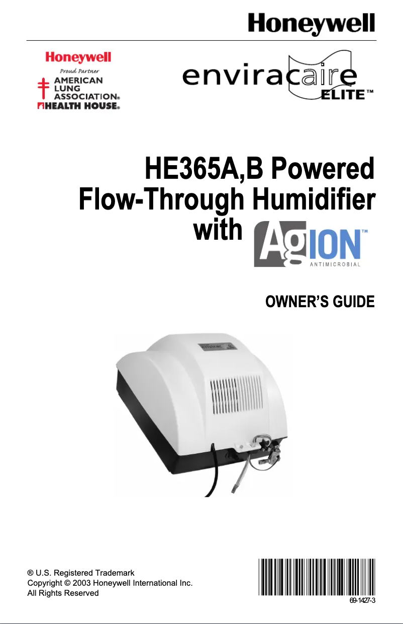 Page 1 de la notice Manuel utilisateur Honeywell HE365B